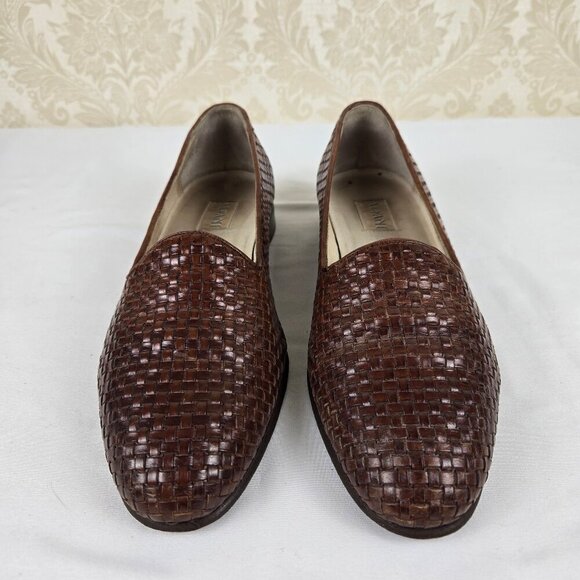 Alfani US Women's Size 10 Brown Basketweave Loafer Almond Shaped Toe Slip On - Picture 2 of 13